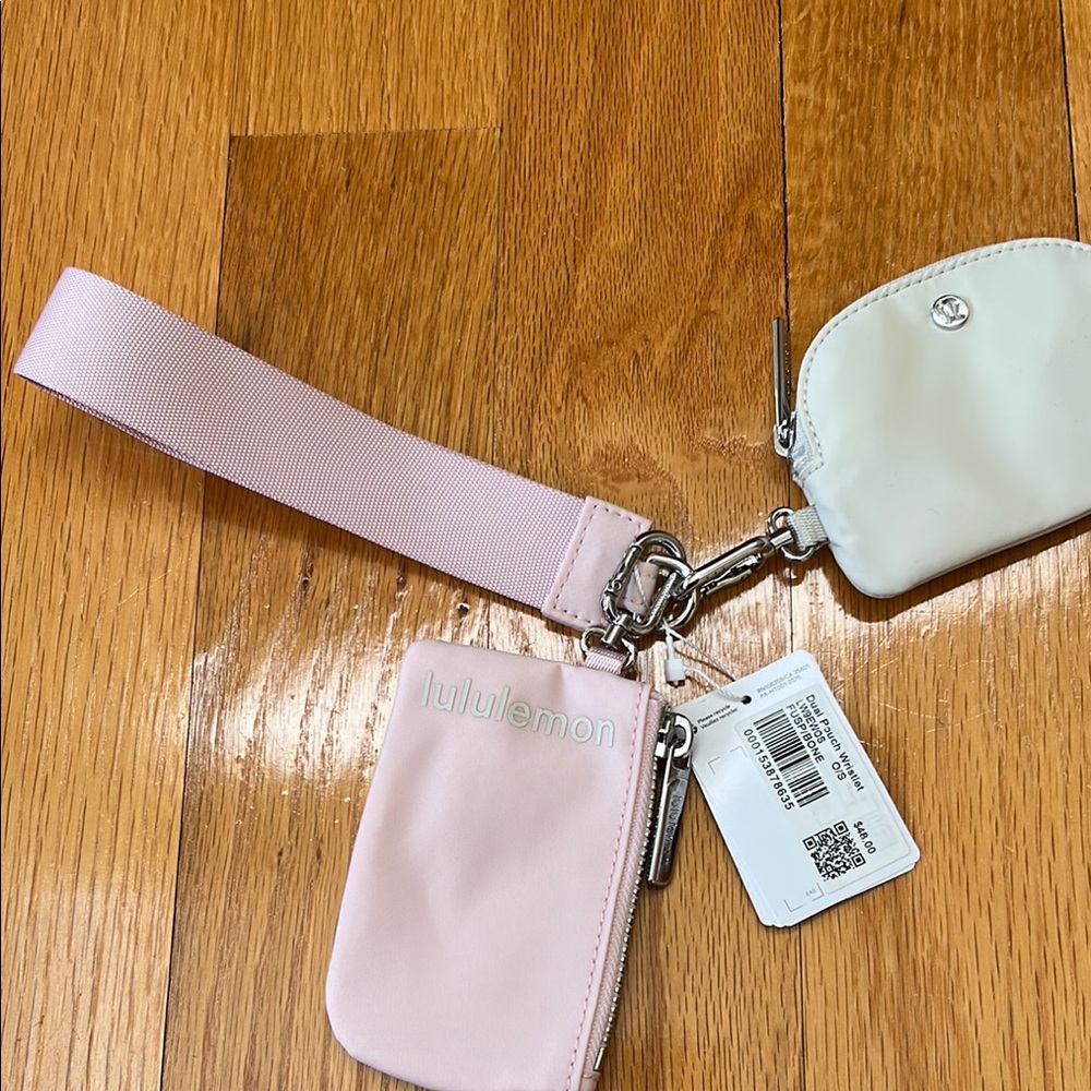 Lululemon Pink and White Wristlet Duo
